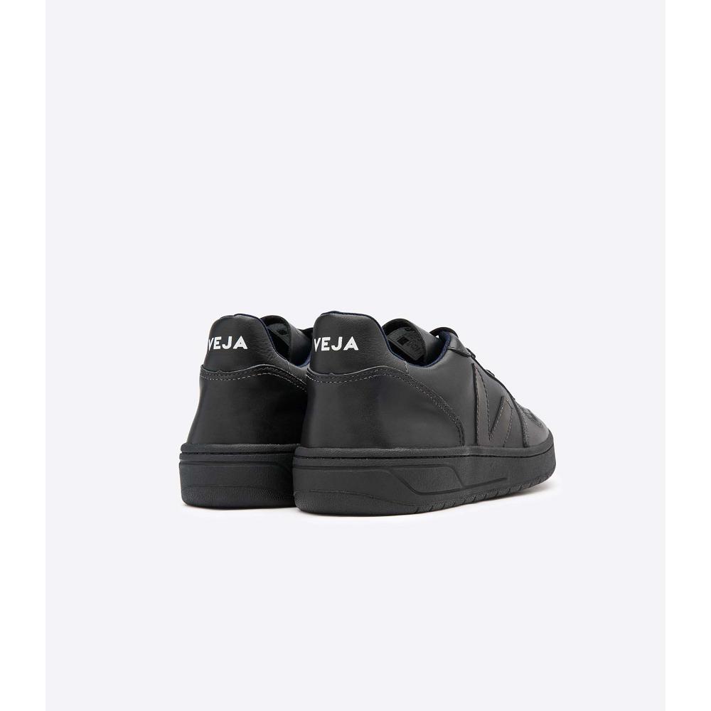 Women's Veja V-10 LEATHER Sneakers Black | SG 648GSO